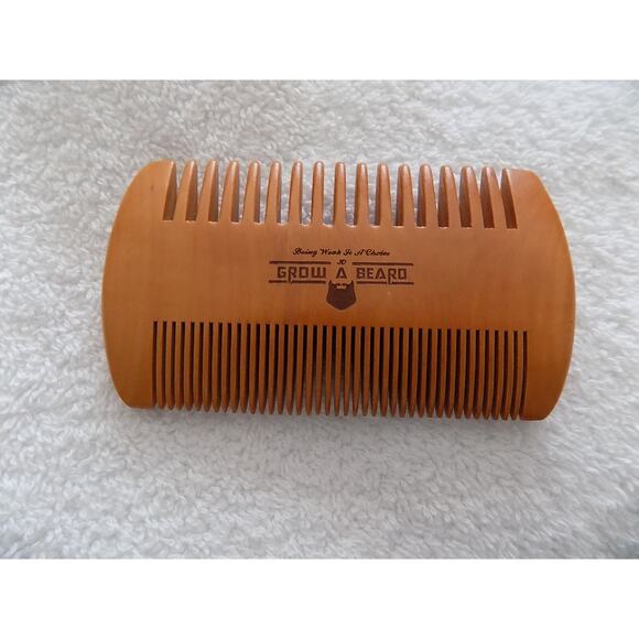 Grow A Beard wooden beard comb mustache grooming NEW - Picture 1 of 3